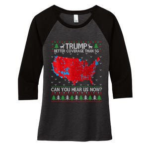 Trump Better Coverage Than 5g Ugly Christmas Sweater Xmas Women's Tri-Blend 3/4-Sleeve Raglan Shirt