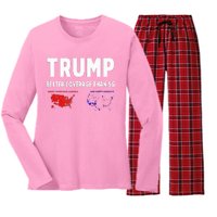 Trump Better Coverage Politics Women's Long Sleeve Flannel Pajama Set 