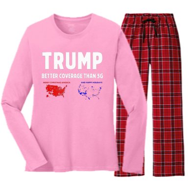 Trump Better Coverage Politics Women's Long Sleeve Flannel Pajama Set 