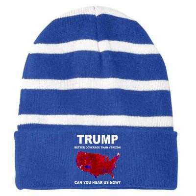 Trump Better Coverage Politics Striped Beanie with Solid Band