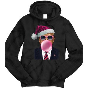 Trump Blowing Christmas Trump Tie Dye Hoodie