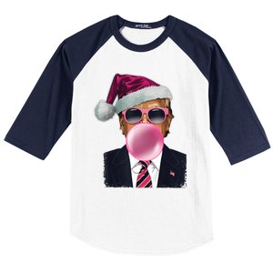 Trump Blowing Christmas Trump Baseball Sleeve Shirt