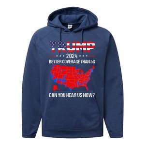 Trump Better Coverage Than 5g Can You Hear Us Now Sweater Performance Fleece Hoodie