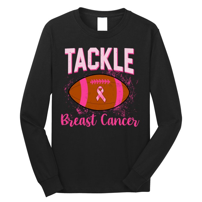 Tackle Breast Cancer Awareness Football Long Sleeve Shirt