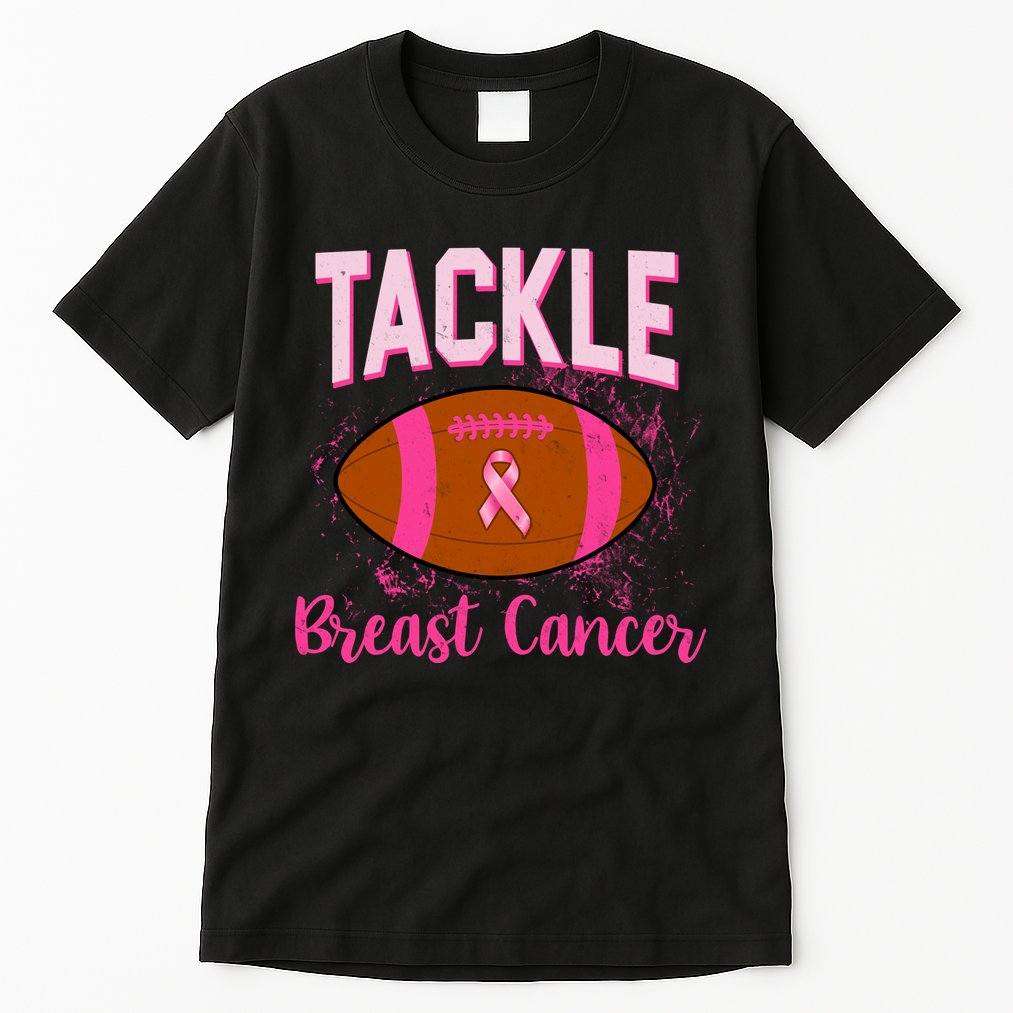 Tackle Breast Cancer Awareness Football Tall T-Shirt