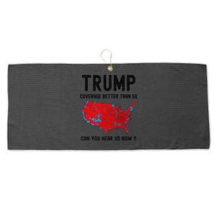 Trump Better Coverage Than 5g Funny American Map Election Large Microfiber Waffle Golf Towel