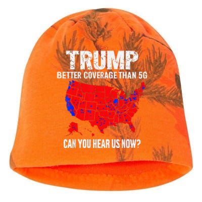 Trump Better Coverage Than 5g Can You Hear Us Now On Back Kati - Camo Knit Beanie