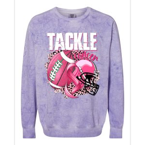 Tackle Breast Cancer Awareness Pink Ribbon Football Boy Colorblast Crewneck Sweatshirt