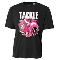 Tackle Breast Cancer Awareness Pink Ribbon Football Boy Cooling Performance Crew T-Shirt