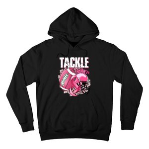 Tackle Breast Cancer Awareness Pink Ribbon Football Boy Hoodie