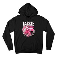 Tackle Breast Cancer Awareness Pink Ribbon Football Boy Hoodie