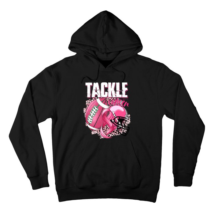 Tackle Breast Cancer Awareness Pink Ribbon Football Boy Hoodie