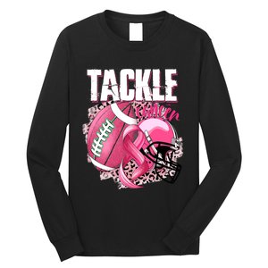 Tackle Breast Cancer Awareness Pink Ribbon Football Boy Long Sleeve Shirt