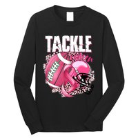 Tackle Breast Cancer Awareness Pink Ribbon Football Boy Long Sleeve Shirt