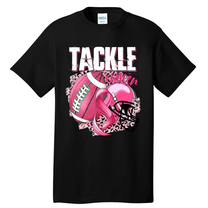 Tackle Breast Cancer Awareness Pink Ribbon Football Boy Tall T-Shirt