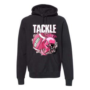 Tackle Breast Cancer Awareness Pink Ribbon Football Boy Premium Hoodie