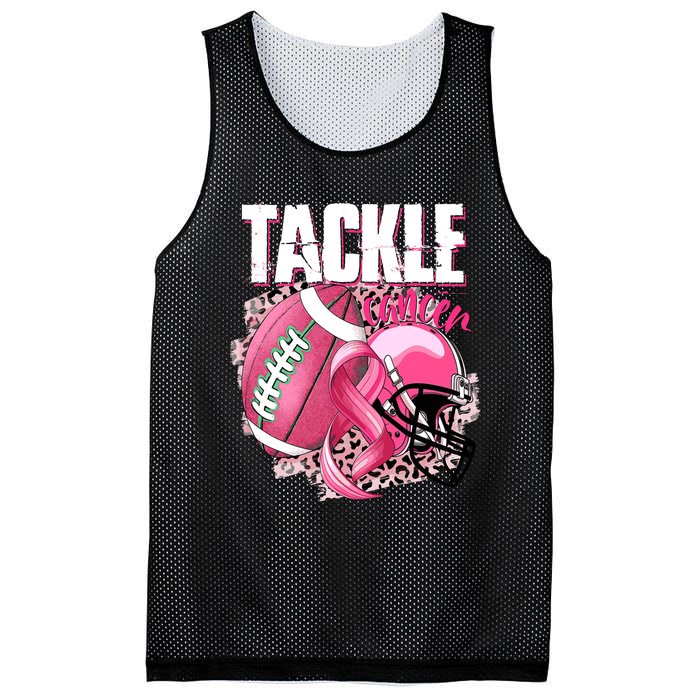 Tackle Breast Cancer Awareness Pink Ribbon Football Boy Mesh Reversible Basketball Jersey Tank