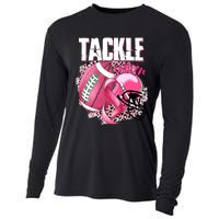 Tackle Breast Cancer Awareness Pink Ribbon Football Boy Cooling Performance Long Sleeve Crew