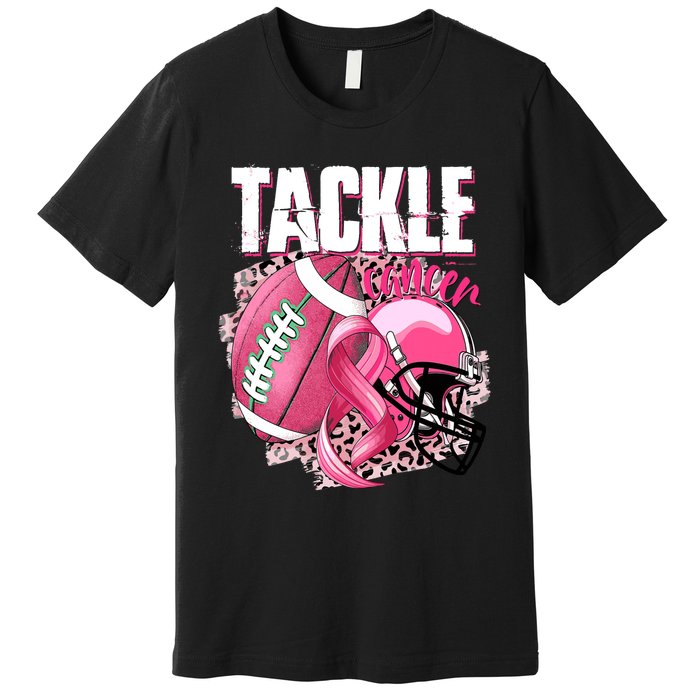 Tackle Breast Cancer Awareness Pink Ribbon Football Boy Premium T-Shirt