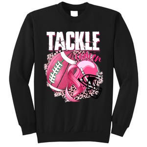 Tackle Breast Cancer Awareness Pink Ribbon Football Boy Tall Sweatshirt