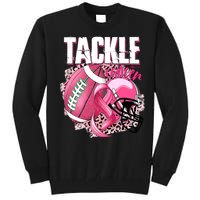 Tackle Breast Cancer Awareness Pink Ribbon Football Boy Tall Sweatshirt