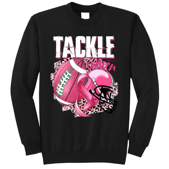 Tackle Breast Cancer Awareness Pink Ribbon Football Boy Tall Sweatshirt