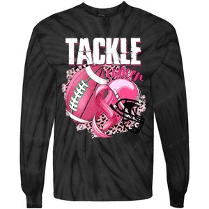 Tackle Breast Cancer Awareness Pink Ribbon Football Boy Tie-Dye Long Sleeve Shirt