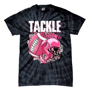 Tackle Breast Cancer Awareness Pink Ribbon Football Boy Tie-Dye T-Shirt