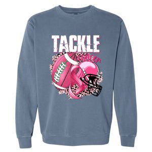 Tackle Breast Cancer Awareness Pink Ribbon Football Boy Garment-Dyed Sweatshirt