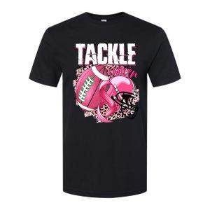 Tackle Breast Cancer Awareness Pink Ribbon Football Boy Softstyle CVC T-Shirt