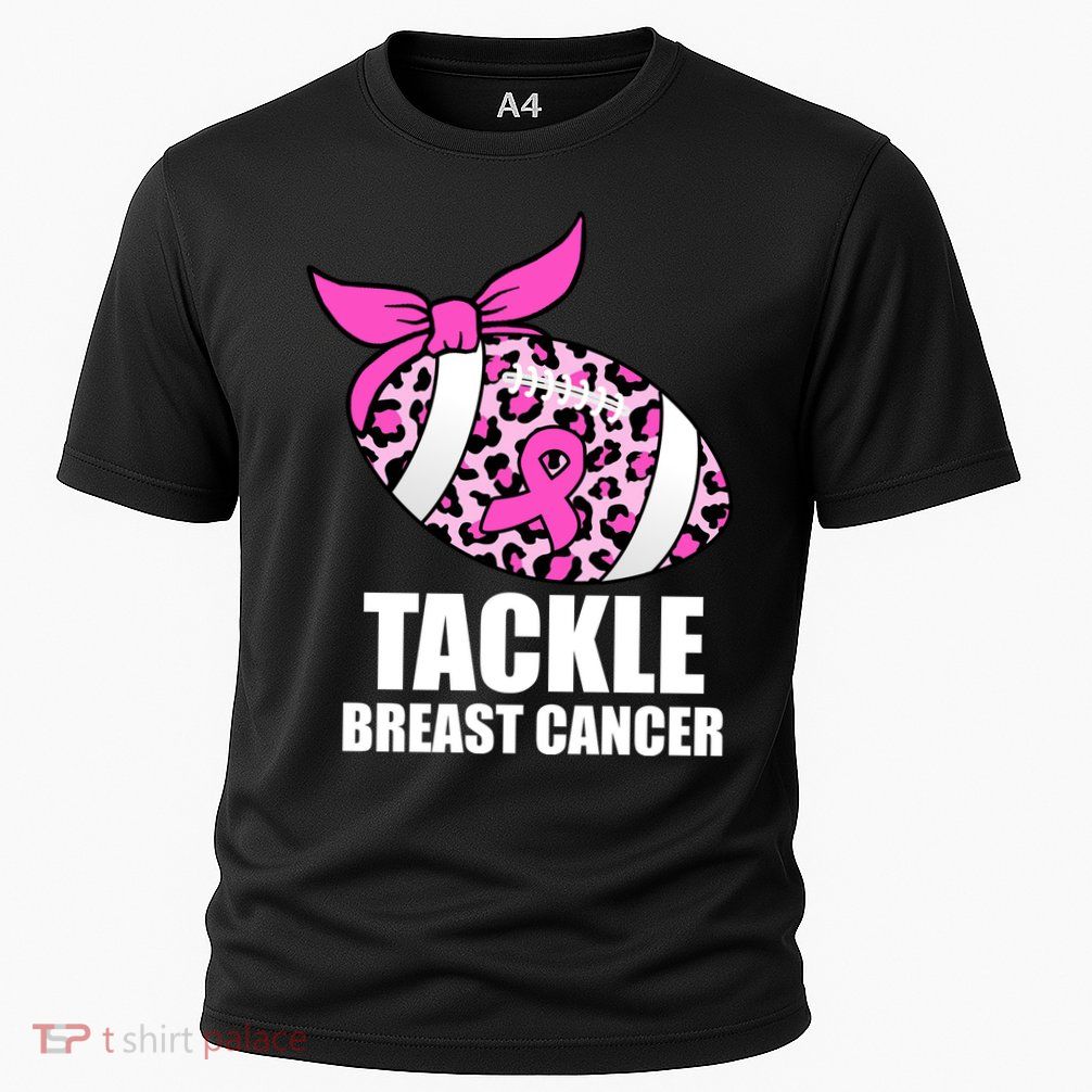 Tackle Breast Cancer Pink Leopard Football Performance Shirt