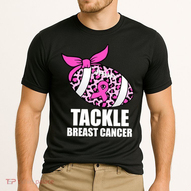Tackle Breast Cancer Pink Leopard Football Performance Shirt