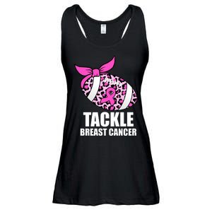 Tackle Breast Cancer Pink Leopard Football Ladies Essential Flowy Tank