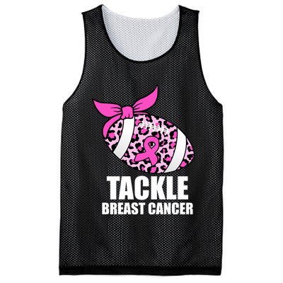 Tackle Breast Cancer Pink Leopard Football Mesh Reversible Basketball Jersey Tank