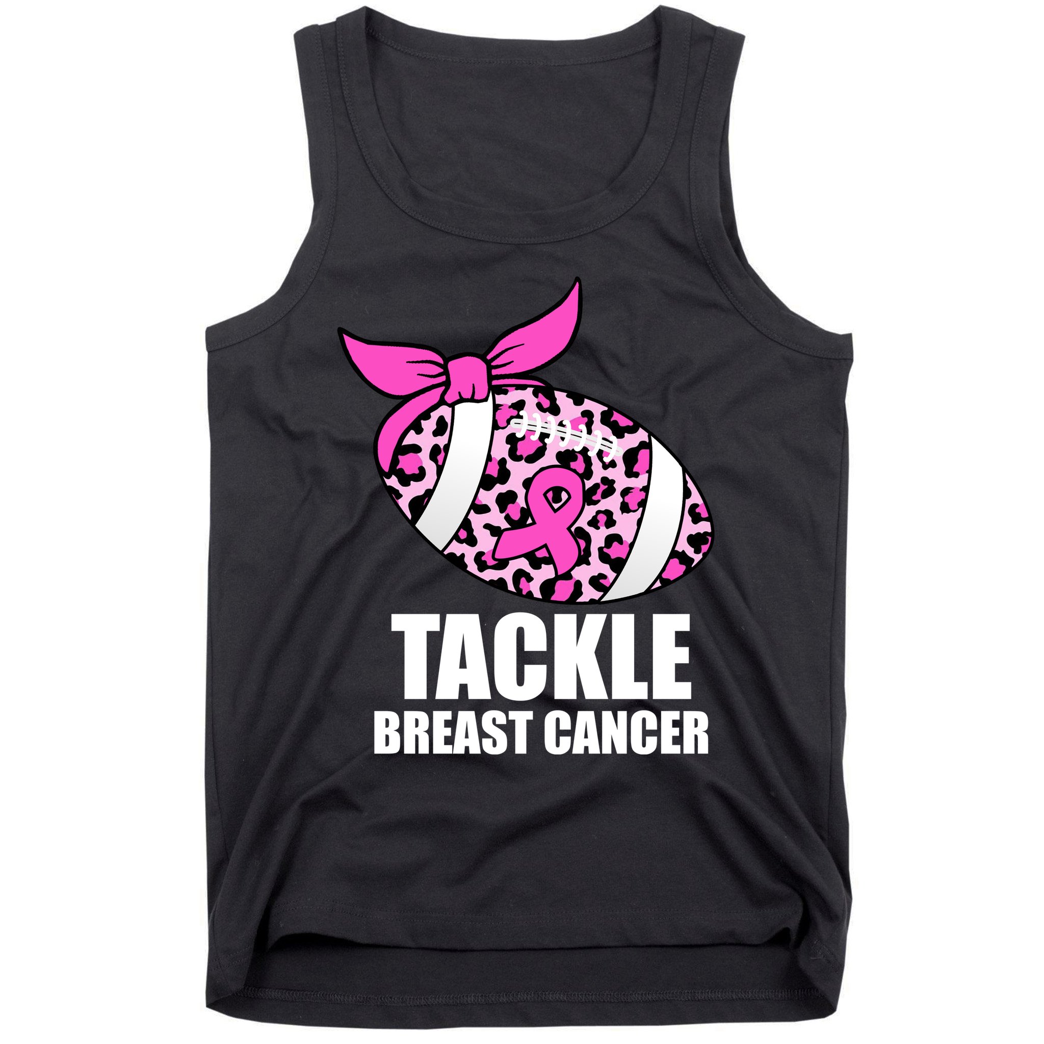 Tackle Breast Cancer Pink Leopard Football Tank Top