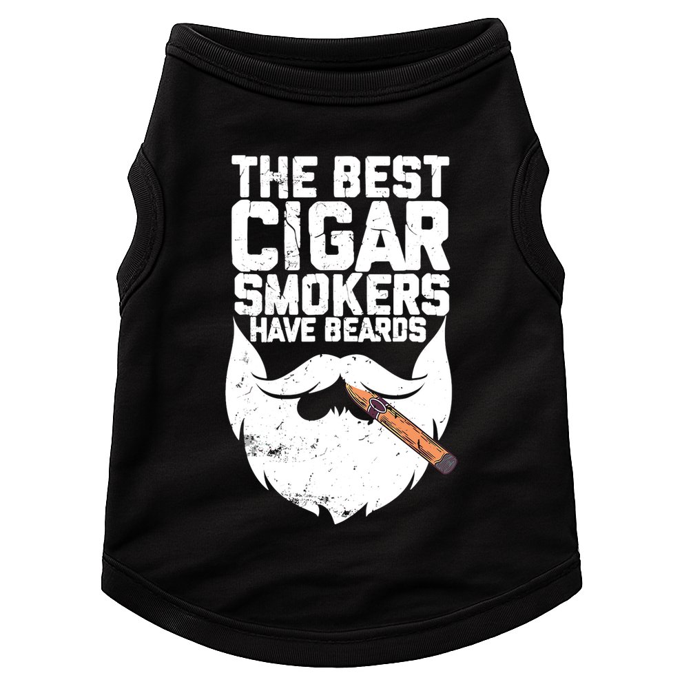The Best Cigar Smokers Have Beards Cigar Bearded Dad Doggie Tank