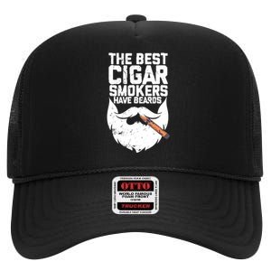 The Best Cigar Smokers Have Beards Cigar Bearded Dad High Crown Mesh Back Trucker Hat