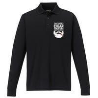 The Best Cigar Smokers Have Beards Cigar Bearded Dad Performance Long Sleeve Polo