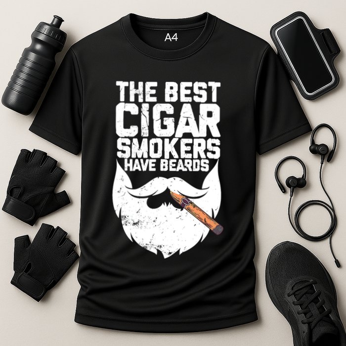 The Best Cigar Smokers Have Beards Cigar Bearded Dad Cooling Performance Crew T-Shirt