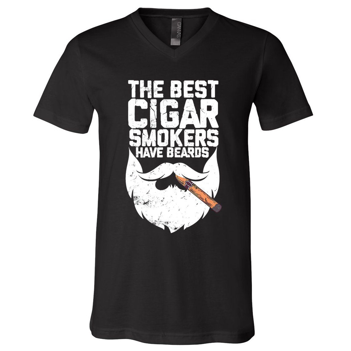 The Best Cigar Smokers Have Beards Cigar Bearded Dad V-Neck T-Shirt