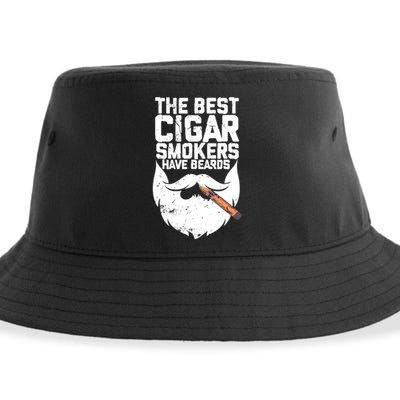 The Best Cigar Smokers Have Beards Cigar Bearded Dad Sustainable Bucket Hat