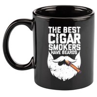 The Best Cigar Smokers Have Beards Cigar Bearded Dad 11oz C Handle Ceramic Mug