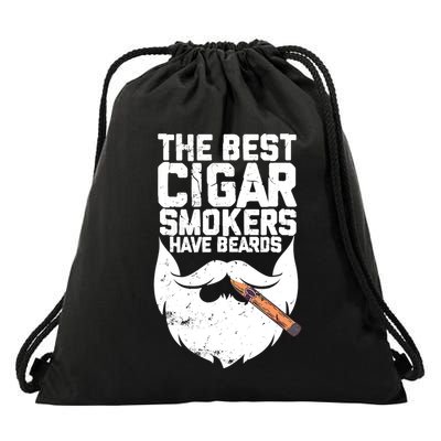 The Best Cigar Smokers Have Beards Cigar Bearded Dad Drawstring Bag