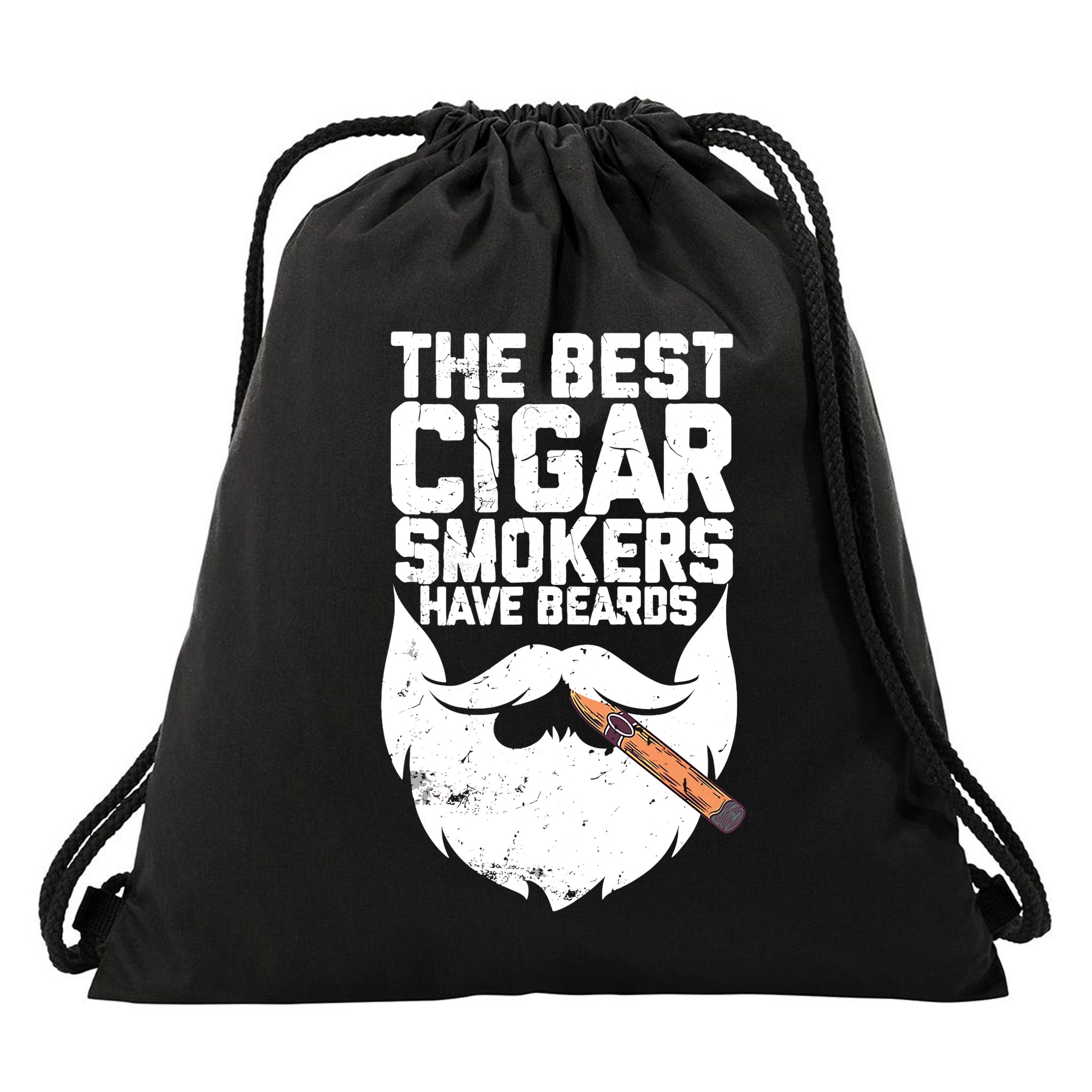 The Best Cigar Smokers Have Beards Cigar Bearded Dad Drawstring Bag