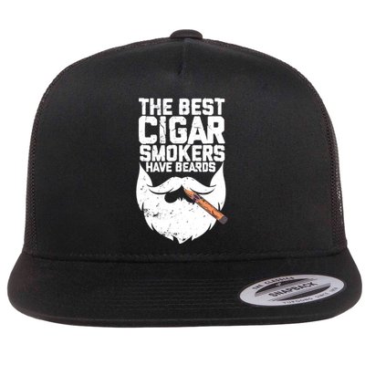 The Best Cigar Smokers Have Beards Cigar Bearded Dad Flat Bill Trucker Hat