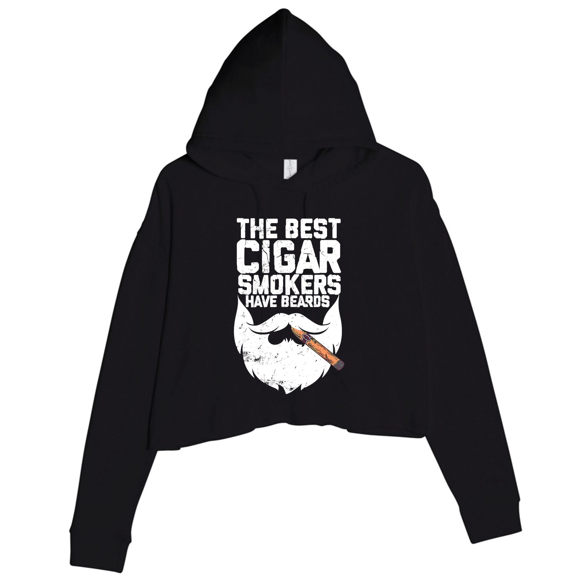 The Best Cigar Smokers Have Beards Cigar Bearded Dad Crop Fleece Hoodie