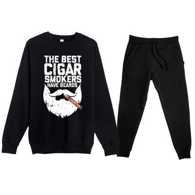 The Best Cigar Smokers Have Beards Cigar Bearded Dad Premium Crewneck Sweatsuit Set