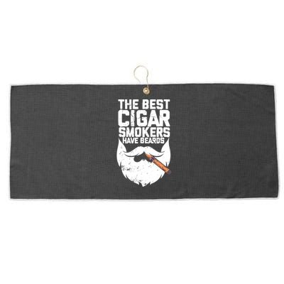 The Best Cigar Smokers Have Beards Cigar Bearded Dad Large Microfiber Waffle Golf Towel