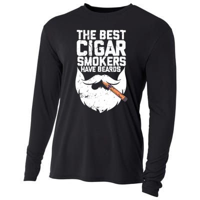 The Best Cigar Smokers Have Beards Cigar Bearded Dad Cooling Performance Long Sleeve Crew