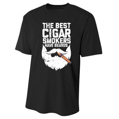 The Best Cigar Smokers Have Beards Cigar Bearded Dad Performance Sprint T-Shirt